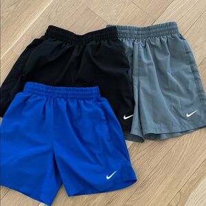 Nike 3-Pack Boy’s Shorts in Royal Blue, Black & Gray